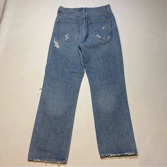 AGOLDE 90s Loose Mid Rise Straight Denim Jeans Women 27 Distressed Button Fly - Picture 13 of 13